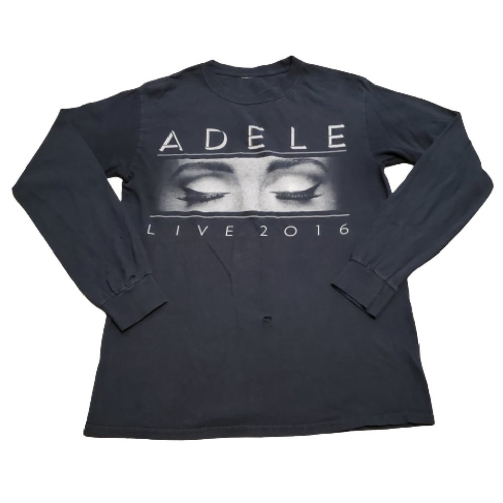 Adele Live 2016 L/S T-Shirt Tee Black / White | Women's Medium M Music Concert